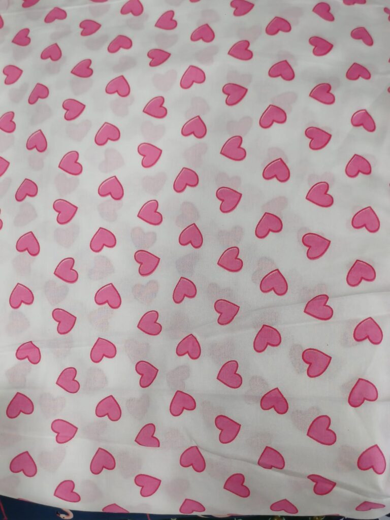 Pink Heart Print Fabric