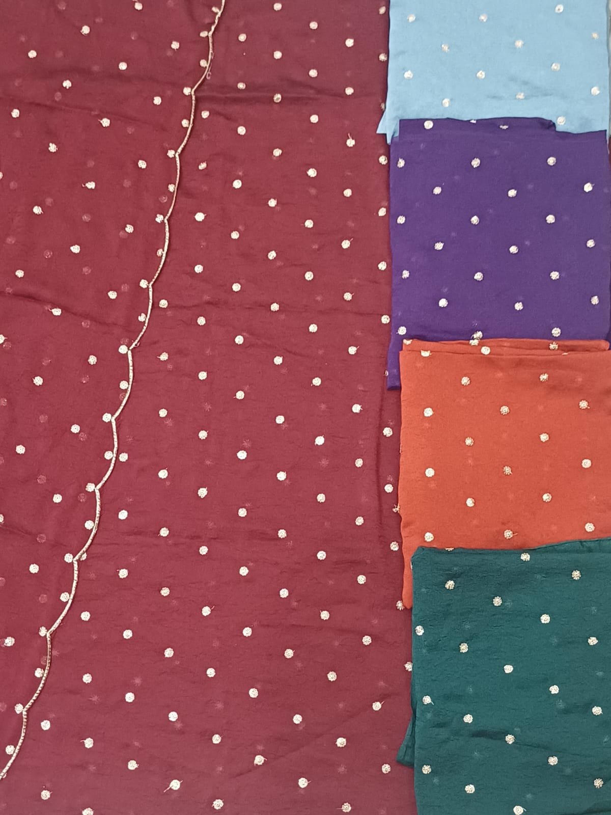 Premium Sequin Butti Work Fabric